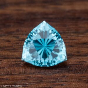 This beautiful blue zircon was recut from a poorly-faceted stone sourced in Cambodia.  It has been subjected to the traditional heat treatment that changes some dark brown zircons to this gorgeous blue-green color.