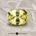 A faceted, oval-cut 1.78-carat Mali Garnet, placed on a textured gray surface, with the logo and text "Earth's Treasury" visible at the bottom.