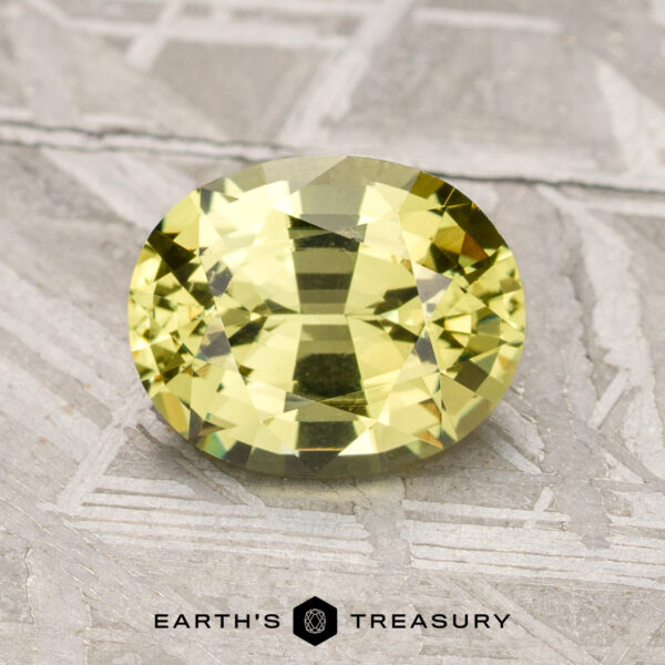 1.78-Carat Mali Garnet A faceted, oval-cut 1.78-carat Mali Garnet, placed on a textured gray surface, with the logo and text "Earth's Treasury" visible at the bottom.