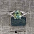 The Tapered Pave "Althaea" Ring in 18k white gold with 2.10-Carat Montana Sapphire