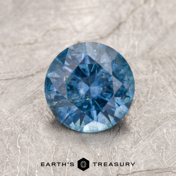 1.10-Carat Medium Blue Montana Sapphire (Heated) A blue Montana sapphire in a classic diamond round brilliant design