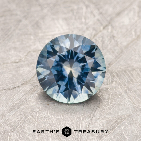 1.05-Carat Blue-Yellow Parti-Colored Montana Sapphire (Heated) A particolored Montana sapphire in a classic diamond round brilliant design