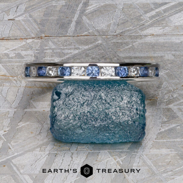 uxe Channel-Set Yogo Sapphire and Diamond Band in platinum uxe Channel-Set Yogo Sapphire and Diamond Band in platinum