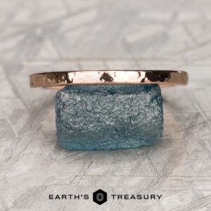 The Custom-Fit Straight Band in 14k rose gold, hammered