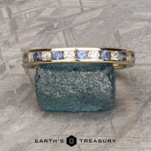 The Deluxe Channel-Set Yogo Sapphire and Diamond Band in 14k yellow gold