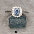 The "Anne" ring in 14K white gold with 0.86-carat Montana sapphire