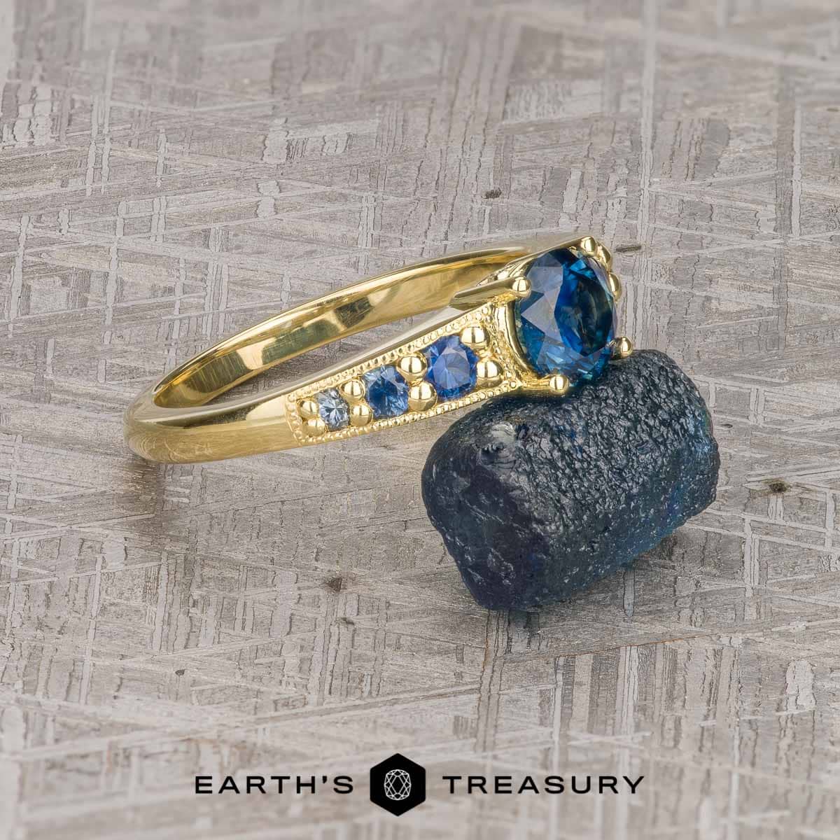 The "Cascade" Ring in 18k Yellow Gold with 1.19-carat Montana sapphire