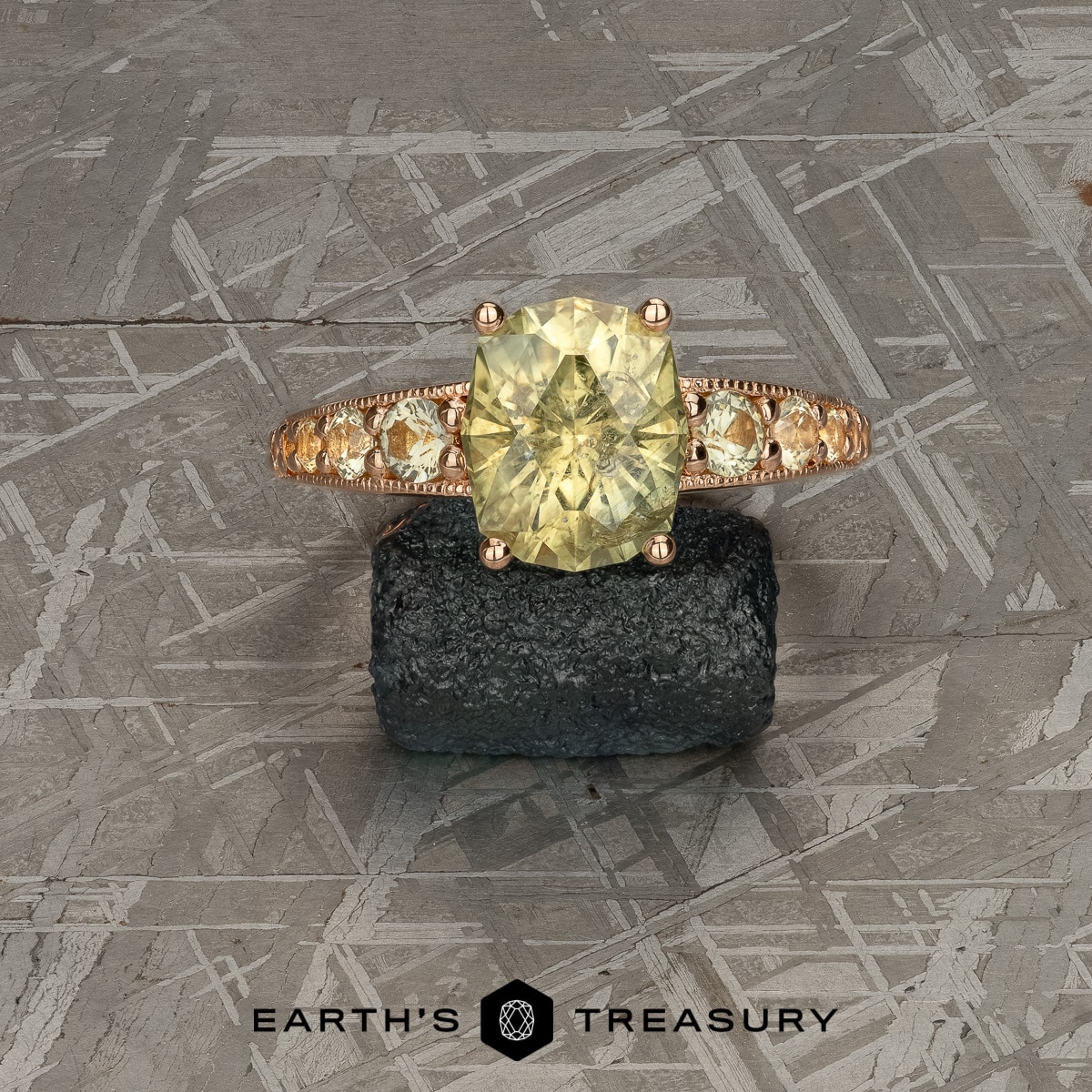 The "Cascade" Ring in 20k pink gold with 3.24-Carat Montana Sapphire