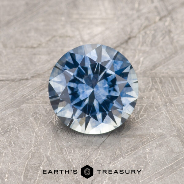 1.03-Carat Sky Blue Montana Sapphire (Heated) A blue Montana sapphire in a classic diamond round brilliant design