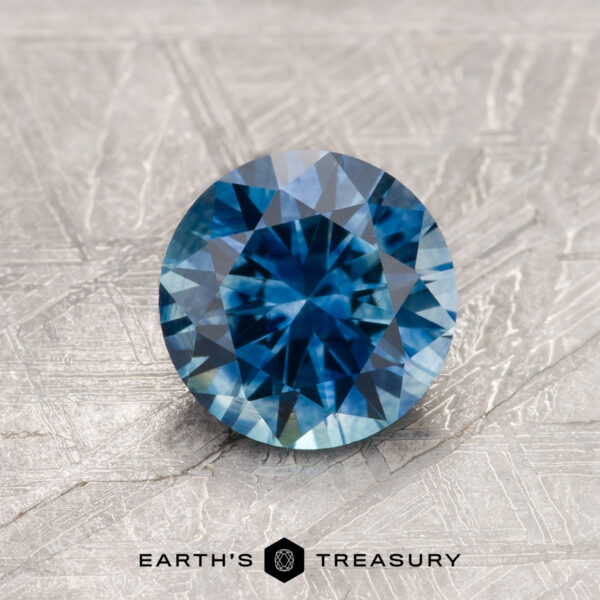 1.18-Carat Peacock Blue Montana Sapphire (Heated) A blue Montana sapphire in a classic diamond round brilliant design
