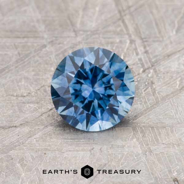 1.01-Carat Medium Blue Montana Sapphire (Heated) A blue Montana sapphire in a classic diamond round brilliant design