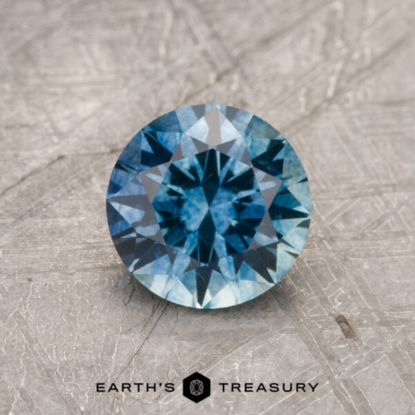 1.17-Carat Robin's Egg Blue Montana Sapphire (Heated) A blue-green Montana sapphire in a classic diamond round brilliant design
