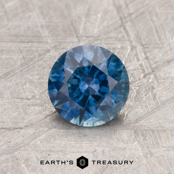 1.04-Carat Rich Blue Montana Sapphire (Heated) A blue Montana sapphire in a classic diamond round brilliant design
