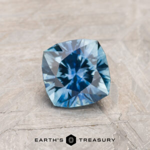 A blue Montana sapphire in our "Stella" square cushion design