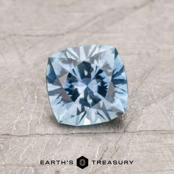 1.06-Carat Aqua Blue Montana Sapphire (Heated) A blue Montana sapphire in our "Stella" square cushion design
