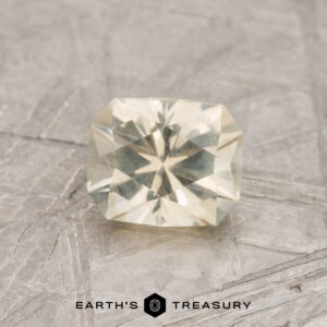 A yellow Montana sapphire in a custom rectangle design