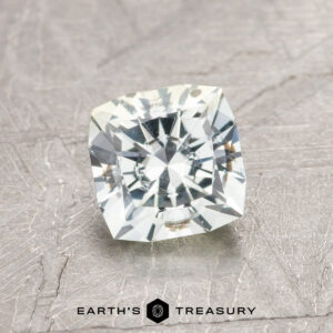 A white Montana sapphire in our "Aurora" square cushion design