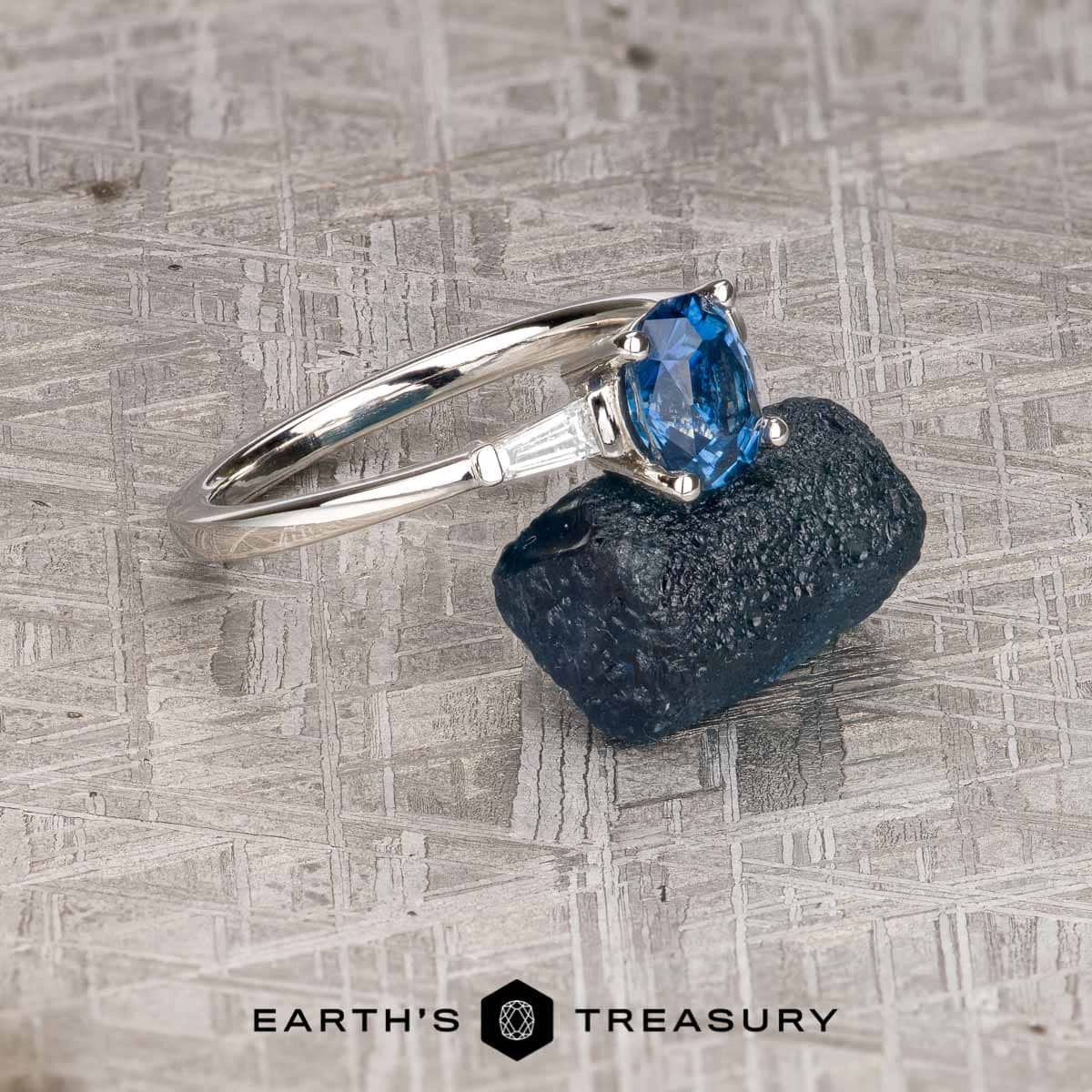 The "Clio" Ring in Platinum with 1.23-carat Montana sapphire