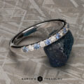 The Deluxe Pave Yogo Sapphire and Diamond Band in 14k white gold