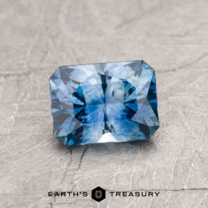 A blue Montana sapphire in our "Fourth of July" rectangle design