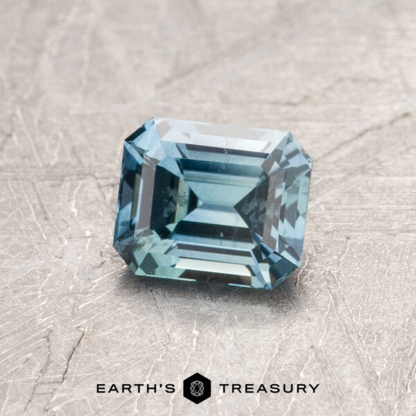 0.87-Carat Aqua Blue Montana Sapphire (Heated) A blue-green Montana sapphire in a classic emerald cut
