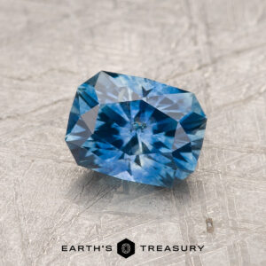 A blue Montana sapphire in our "Eureka" rectangle design