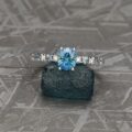 The "Alsephina" in 14k white gold with 0.90-carat Montana sapphire, customized with alternating sapphire and diamond