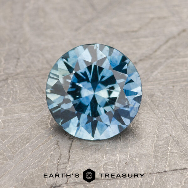 MS2781 A blue Montana sapphire in a classic diamond round brilliant design