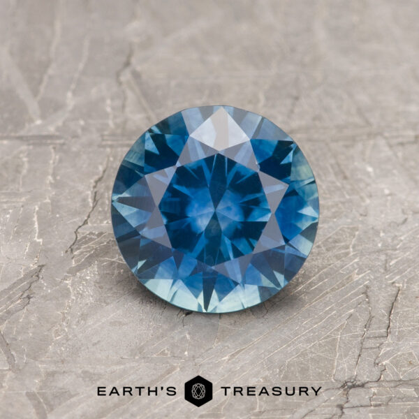 1.10-Carat Medium Blue Montana Sapphire (Heated) A blue Montana sapphire in a classic diamond round brilliant design