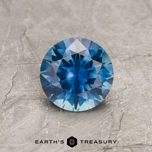 1.05-Carat Medium Blue Montana Sapphire (Heated) A blue Montana sapphire in a classic diamond round brilliant design