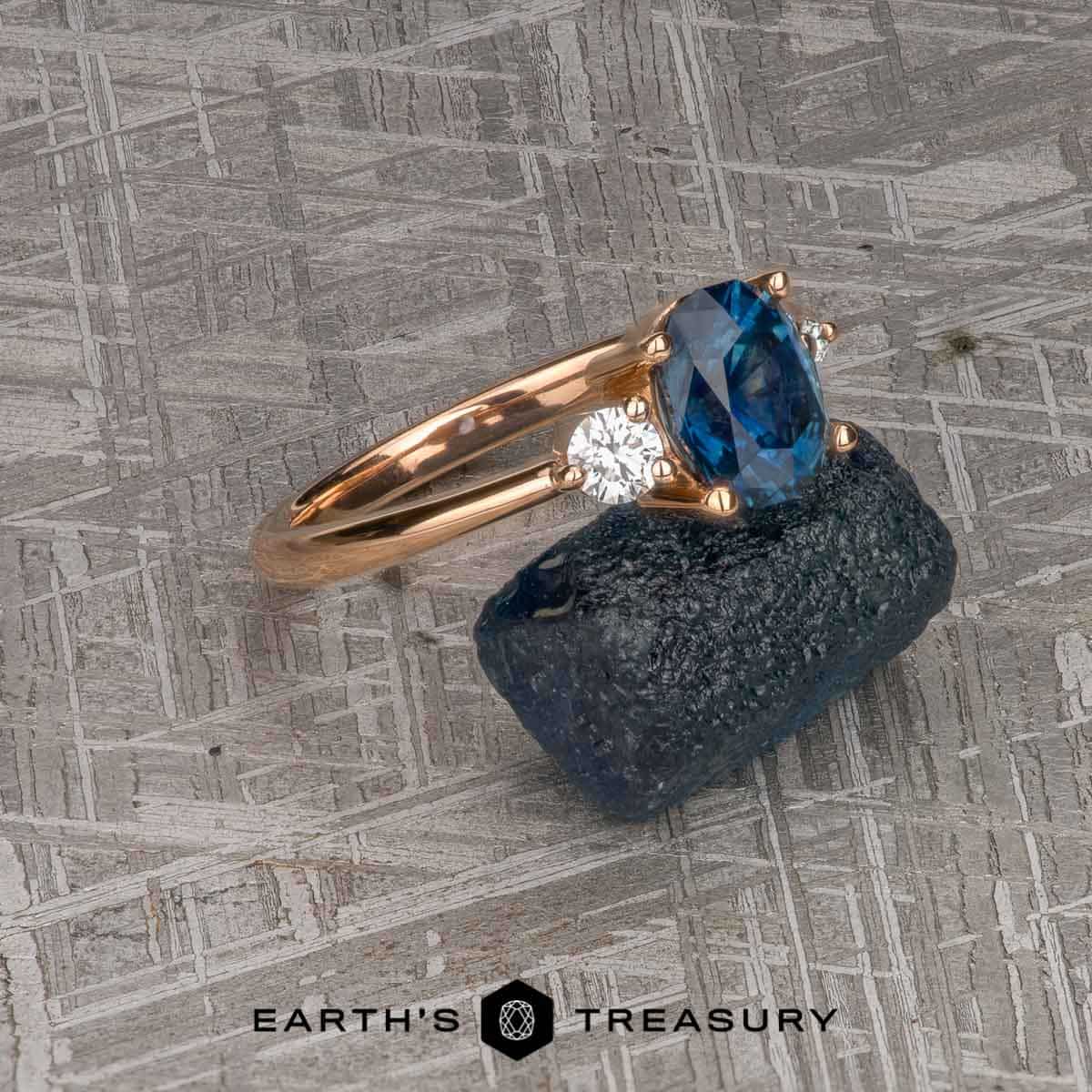 The "Erythia" in 20k pink gold with 1.42-Carat Montana Sapphire