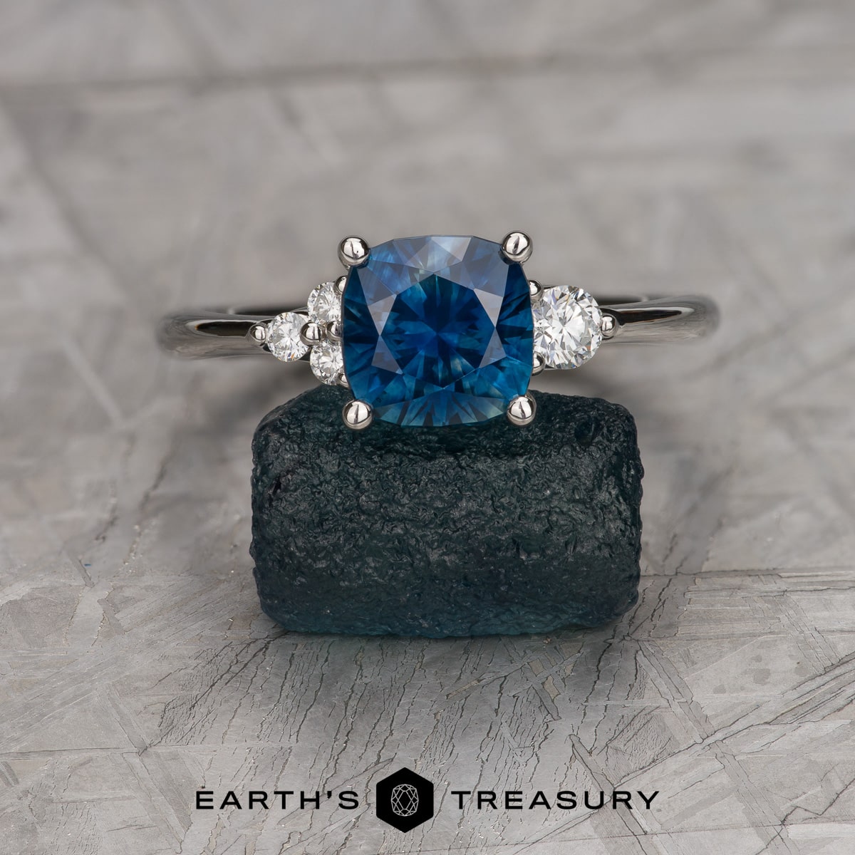 The "Erythia" in Platinum with 1.89-Carat Montana Sapphire