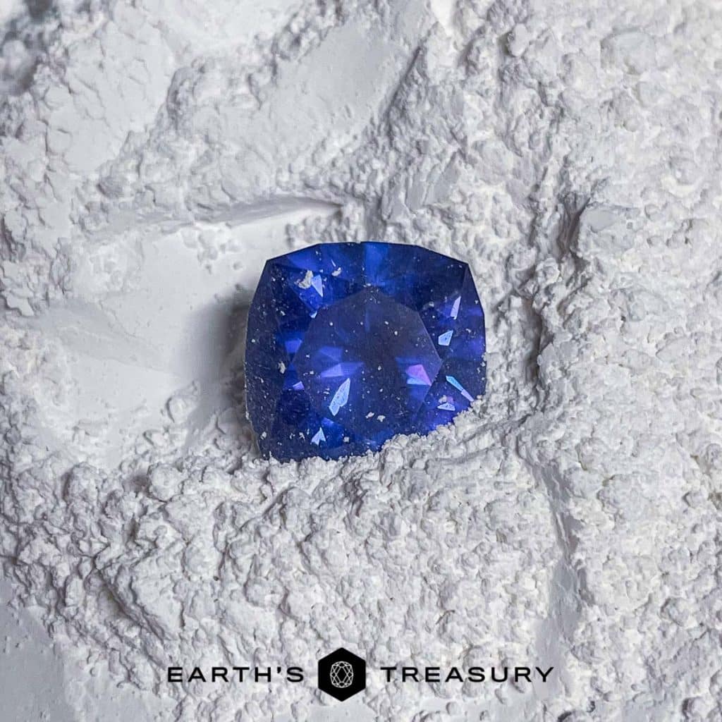 Tanzanite in casting investment just after heat treatment has been completed