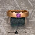 The "Kilimanjaro" in 20k pink gold, brushed, with purple sapphire