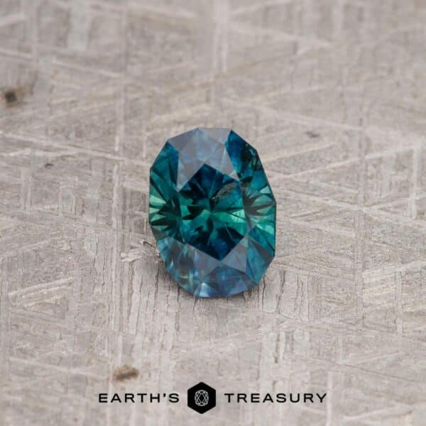 3.45-Carat Deep Blue-Green Bicolored Montana Sapphire (Heated)