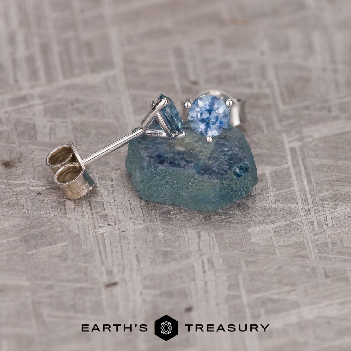 Deep Blue Sapphire Earrings, 3.5-5.5 mm (Heated) by Earth's Treasury
