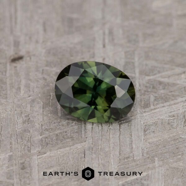 1.55-Carat Deep Green Australian Sapphire