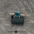 The Petite Pave "Amphitrite" Ring in 20k pink gold with 1.46-Carat Montana Sapphire
