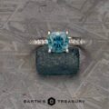 The Petite Pave "Amphitrite" Ring in Platinum with 1.67-carat Montana sapphire