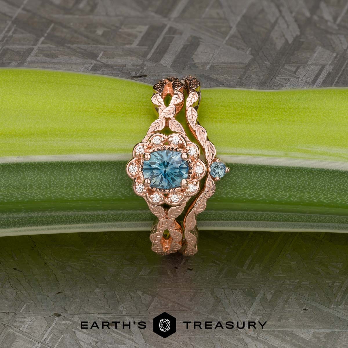 The "Passiflora" Ring and Band Set in 14k Rose Gold