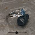 The "Jasmine" ring in 14k white gold with 1.13-Carat Montana Sapphire