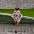 The "Melilai" Ring in 20k Pink Gold with 1.42-carat Montana sapphire, alongside the "Melilai" band in 20k pink gold