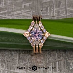The "Melilai" Ring in 20k Pink Gold with 1.42-carat Montana sapphire, alongside the "Melilai" band in 20k pink gold