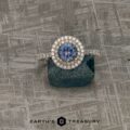 The "Victoria" Ring in 14k rose and white gold with 1.05-Carat Montana Sapphire