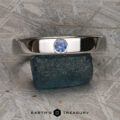 The "Denali" ring in 14k white gold, polished, upgraded with Yogo sapphire