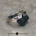 The "Denali" in 14k white gold, upgraded with Yogo sapphire