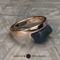 The "Denali" in 14k rose gold with medium blue sapphire
