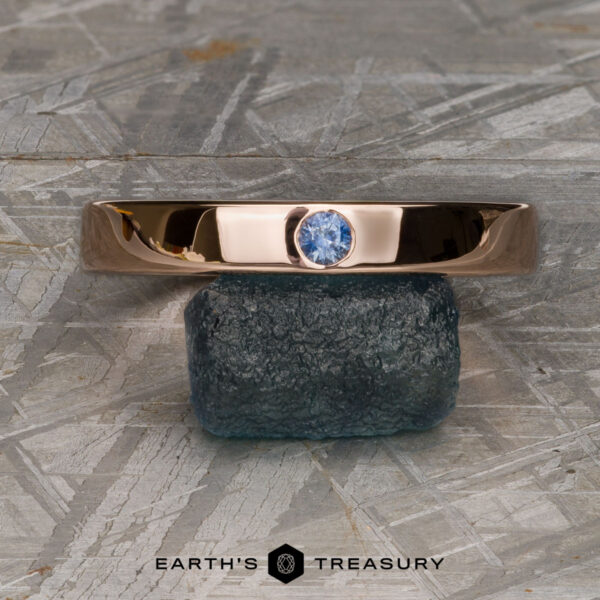 The "Denali" ring in 14k rose gold, polished, with medium blue sapphire The "Denali" ring in 14k rose gold, polished, with medium blue sapphire