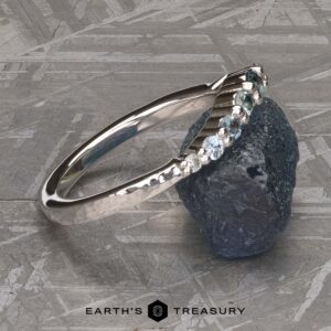 The Ombre "Rhine" band in 14k white gold, hammered