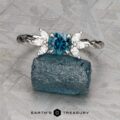 The Braided Liriope ring in platinum with 0.75-carat Montana sapphire